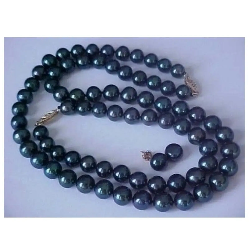 Baroque Tahitian Multicolor Green Pearl Necklace 48inch