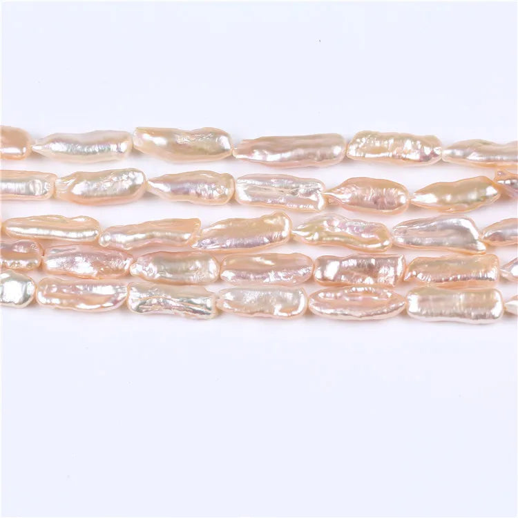 Natural Pink Freshwater Biwa Pearl Strand 9-10mm