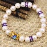 Freshwater Pearl Beads Bracelet Cloisonne Bangle Women Jewelry