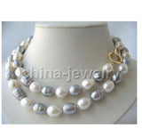 Gray Baroque Freshwater Pearl Necklace 9-10mm