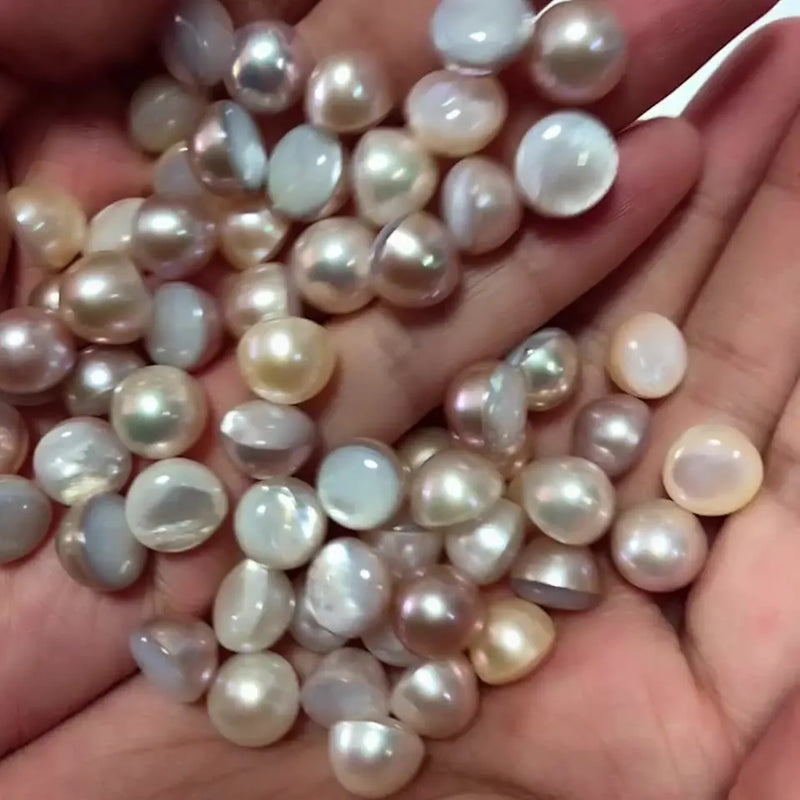 9-10mm Round Freshwater Mabe Pearls, Wholesale Loose Mabe