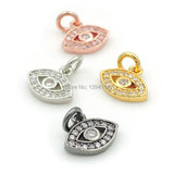 Micro Pave Clear CZ Eye Charm for DIY Bracelets or Necklaces