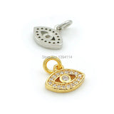 Micro Pave Clear CZ Eye Charm for DIY Bracelets or Necklaces