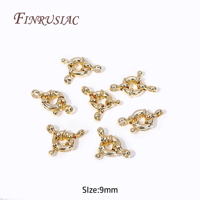 Carabiner Spring Ring Clasps 14k Plated Brass Jewelry Fasteners DIY Necklace