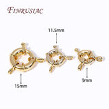 Carabiner Spring Ring Clasps 14k Plated Brass Jewelry Fasteners DIY Necklace