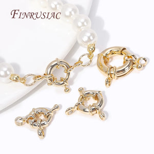 Carabiner Spring Ring Clasps 14k Plated Brass Jewelry Fasteners DIY Necklace