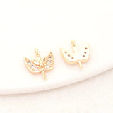 9*11MM 14K Brass Leaf Pearl Beads Connect Charms Caps Jewelry Accessories