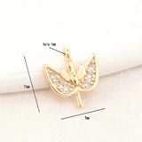 9*11MM 14K Brass Leaf Pearl Beads Connect Charms Caps Jewelry Accessories
