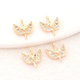 9*11MM 14K Brass Leaf Pearl Beads Connect Charms Caps Jewelry Accessories