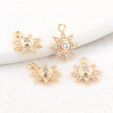 9*11MM 14K Plated Zircon Sun Charm Pendant Jewelry Making DIY