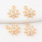 9*11MM 14K Plated Zircon Sun Charm Pendant Jewelry Making DIY