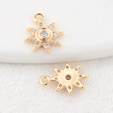 9*11MM 14K Plated Zircon Sun Charm Pendant Jewelry Making DIY