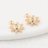9*11MM 14K Plated Zircon Sun Charm Pendant Jewelry Making DIY