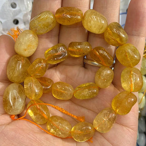 Natural Citrine Beads 15'' Freeform Potato DIY Bracelet Necklace