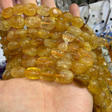 Natural Citrine Beads 15'' Freeform Potato DIY Bracelet Necklace
