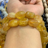 Natural Citrine Beads 15'' Freeform Potato DIY Bracelet Necklace