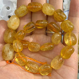 Natural Citrine Beads 15'' Freeform Potato DIY Bracelet Necklace