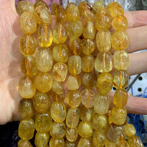 Natural Citrine Beads 15'' Freeform Potato DIY Bracelet Necklace