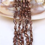 9-11mm Natural Freshwater Biwa Irregular Shape Pearls Strings