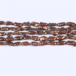 9-11mm Natural Freshwater Biwa Irregular Shape Pearls Strings