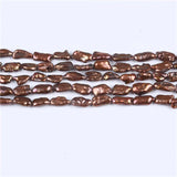 9-11mm Natural Freshwater Biwa Irregular Shape Pearls Strings