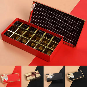 Grids Chocolate Candy Gift Packaging Box Truffle Bowknot Wedding Party