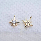 14K Brass Zircon Star Cross Connect Charms Pendants Jewelry DIY