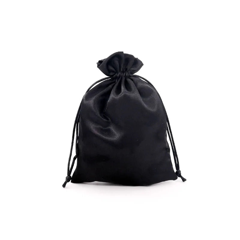 10pcs Satin Drawstring Bags Your Shop LOGO for Jewelry Wigs High Heels