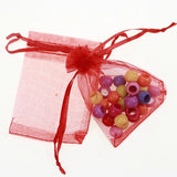 100pcs Red Gift Bags For Jewelry/Wedding/Christmas/Birthday Organza Bags