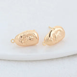 14K Plated Brass Irregular Shaped Stud Earrings Pins