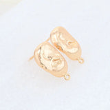 14K Plated Brass Irregular Shaped Stud Earrings Pins