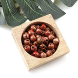 Natural Wood Round&Drum Pattern Beads for DIY Necklace Making