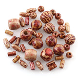 Natural Wood Round&Drum Pattern Beads for DIY Necklace Making