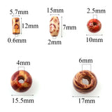 Natural Wood Round&Drum Pattern Beads for DIY Necklace Making