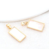 14K Brass Shell Rectangle Bracelet Charms Pendants Necklace DIY Jewelry Making
