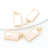 14K Brass Shell Rectangle Bracelet Charms Pendants Necklace DIY Jewelry Making
