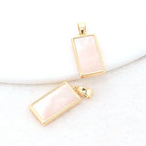 14K Brass Shell Rectangle Bracelet Charms Pendants Necklace DIY Jewelry Making