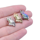 Green Rhinestone Owl Charms Crystal Owl Pendant for Jewelry Making