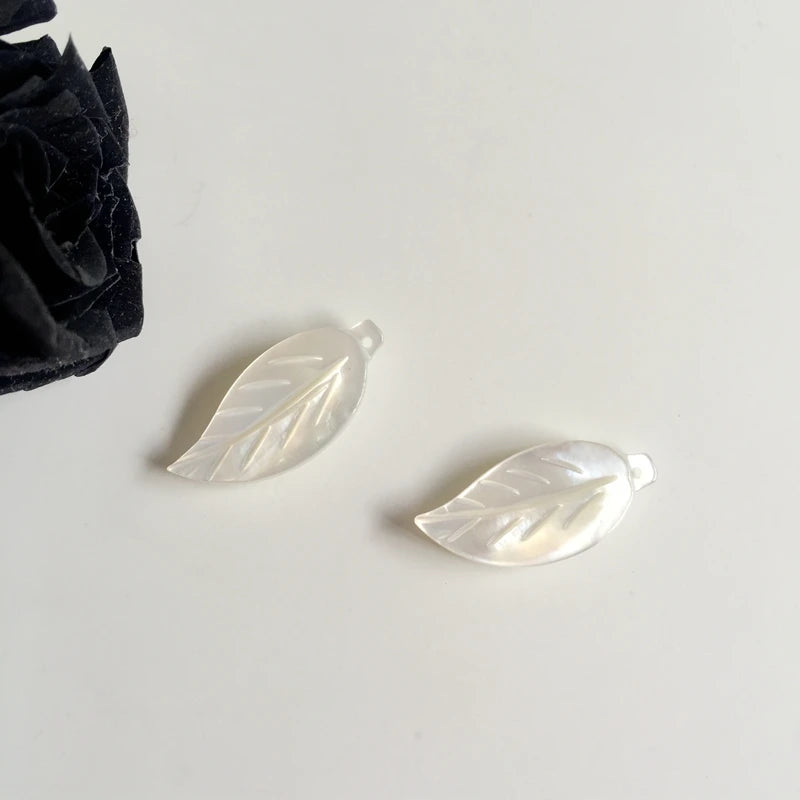 Natural Mother Shell Charms Beads Pendants 10Pcs 9*20MM