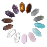 Labradorite Stone Hexagonal Column Pendant Beads