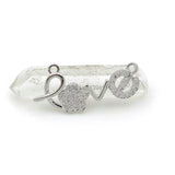 Micro Pave Clear CZ Love Of Flower Charm Double Circles Necklace Jewelry