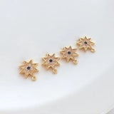 9.5*11mm 14k Star Charms Pendant Inlaid Zircon Earrings Accessories