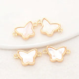 14K Brass Shell Butterfly Connect Charms Necklace Jewelry Making Supplies