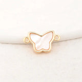 14K Brass Shell Butterfly Connect Charms Necklace Jewelry Making Supplies
