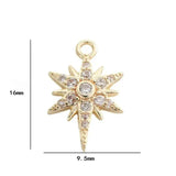 Star Charms Pendants Plated Brass and Zircon Necklace Charms