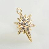 Star Charms Pendants Plated Brass and Zircon Necklace Charms