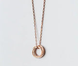 Real. 925 Sterling Silver 3 Circles Pendant Necklace