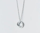 Real. 925 Sterling Silver 3 Circles Pendant Necklace