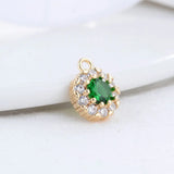 14K Plated Zircon Round Charms Pendants DIY Jewelry Making Supplies