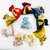 Purple Velvet Tassel Drawstring Bags Beige Wedding Candy Gift Bags